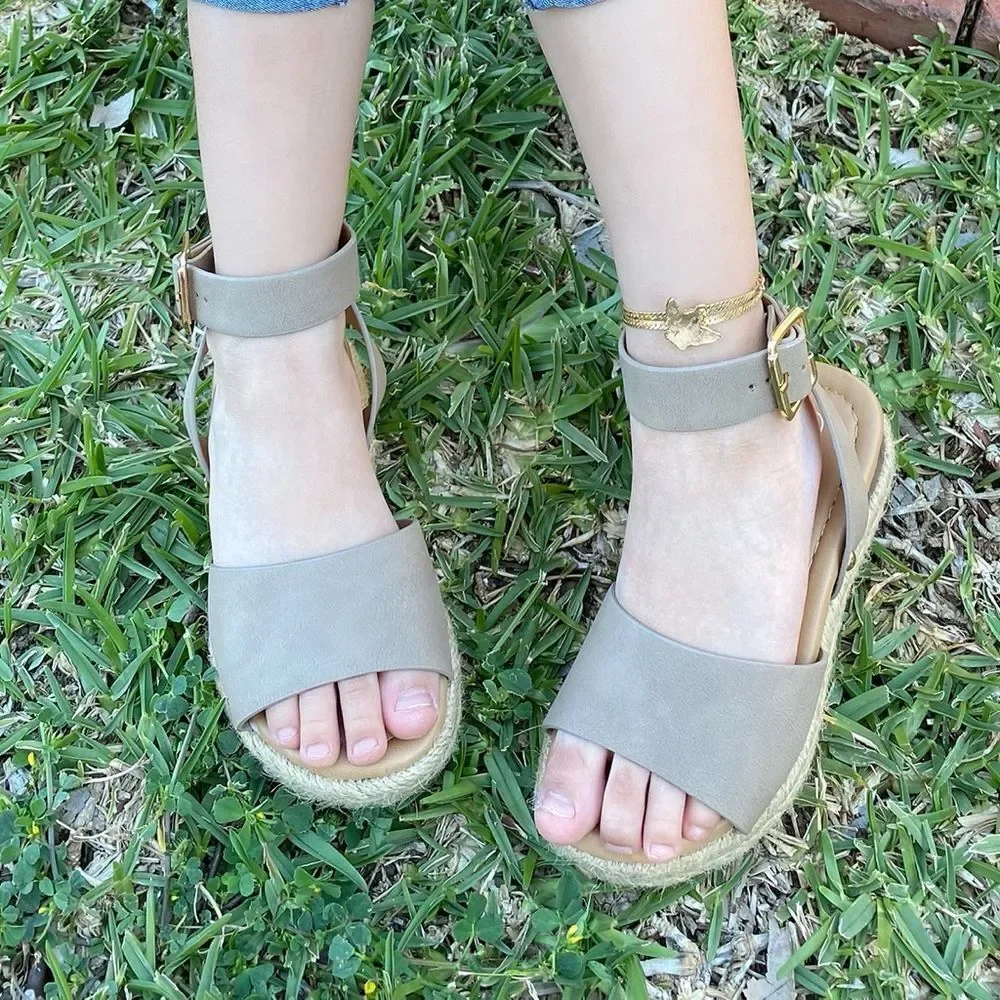 Little Girl Taupe Espadrilles Sandals